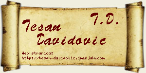 Tešan Davidović vizit kartica